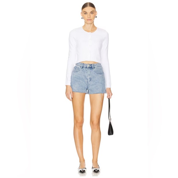 WeWoreWhat Denim High Rise Short in Midi Wash. NWT! - Picture 5 of 6